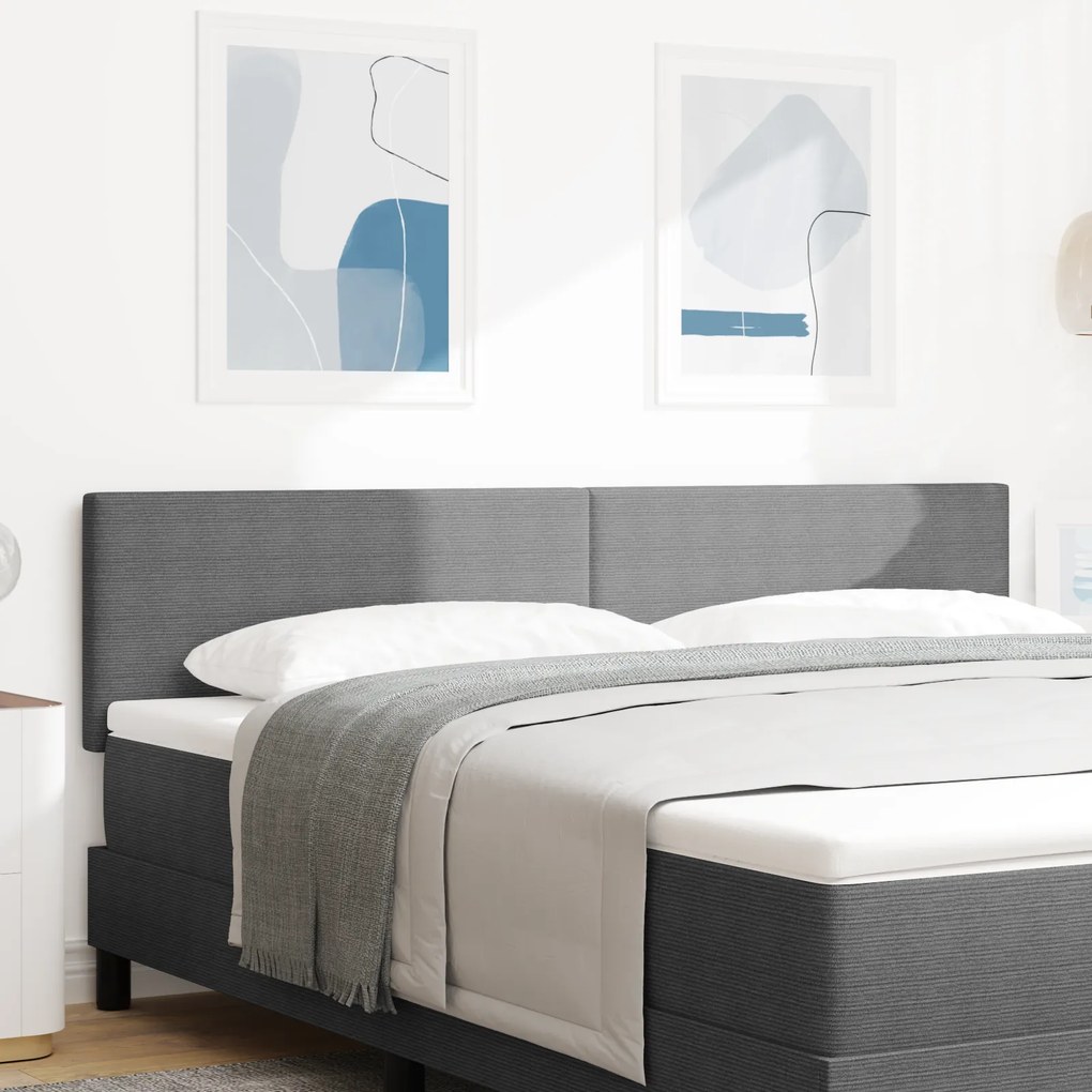 vidaXL LED Κεφαλάρια με Απλή Σχεδίαση σε Ανοιχτό Γκρι 90 εκ από Ύφασμα Κορντούροι