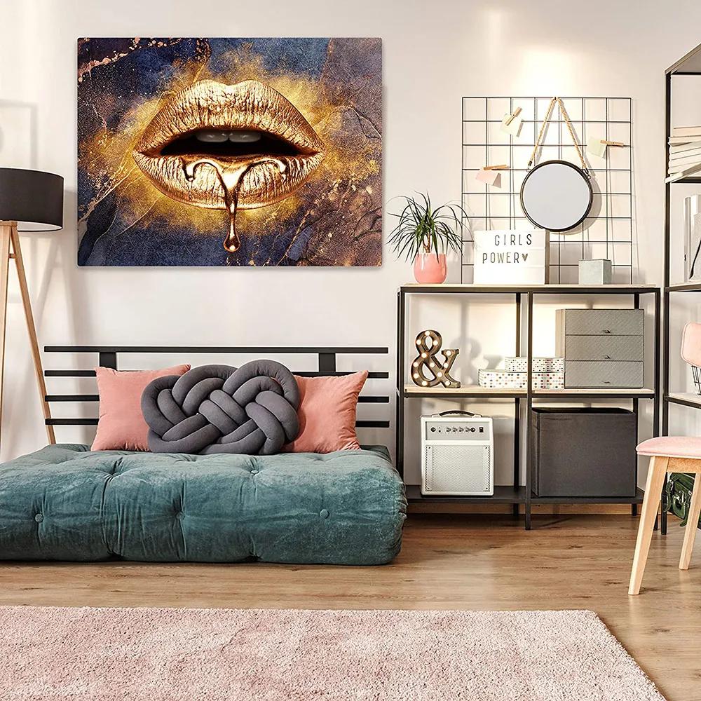 Πίνακας σε Καμβά Golden Lips KNV1612 80cm x 120cm