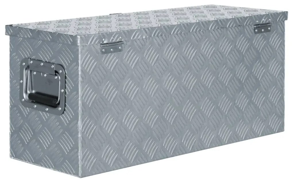 Κουτί Αποθήκευσης Ασημί 80 x 30 x 35 εκ. Αλουμινίου - Ασήμι