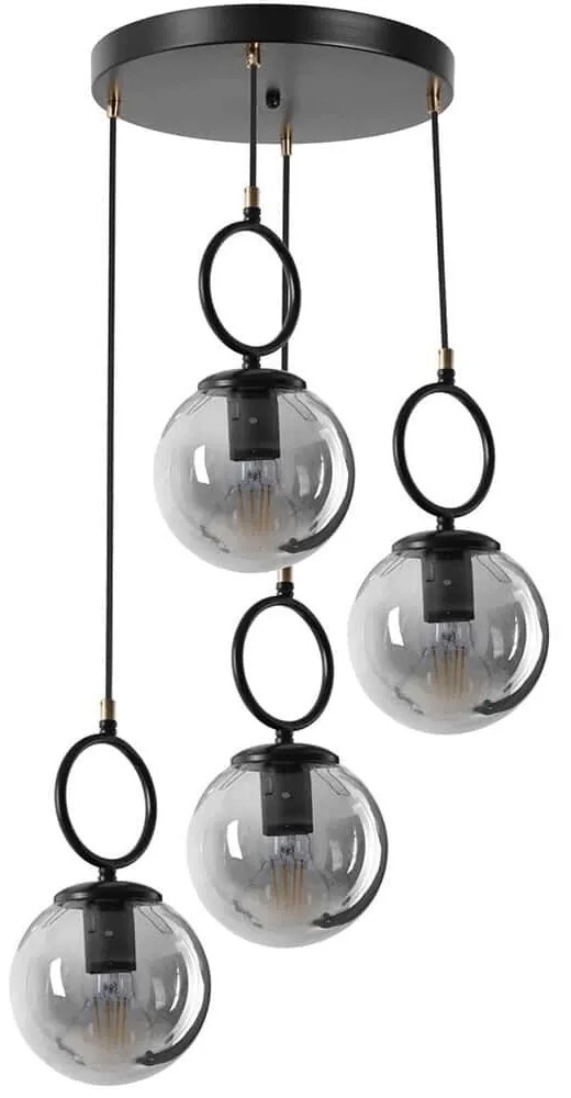 Φωτιστικό Οροφής Morino 846STL2820 Φ30x70cm 4xE27 40W Black Opviq