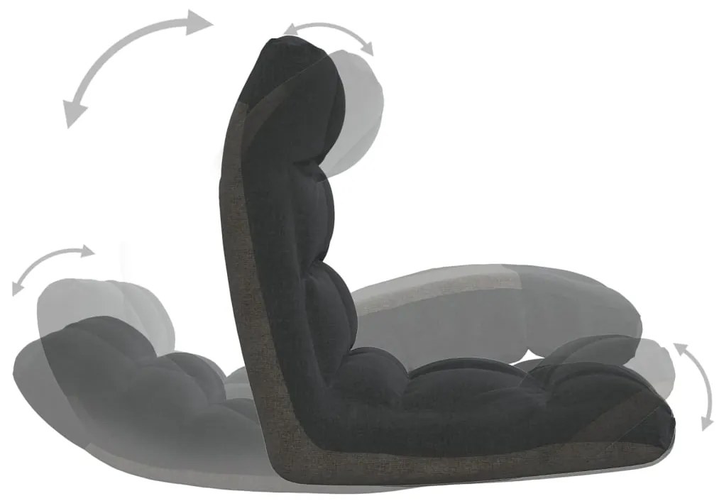 vidaXL Καρέκλα Δαπέδου Πτυσσόμενη Μαύρη Υφασμάτινη