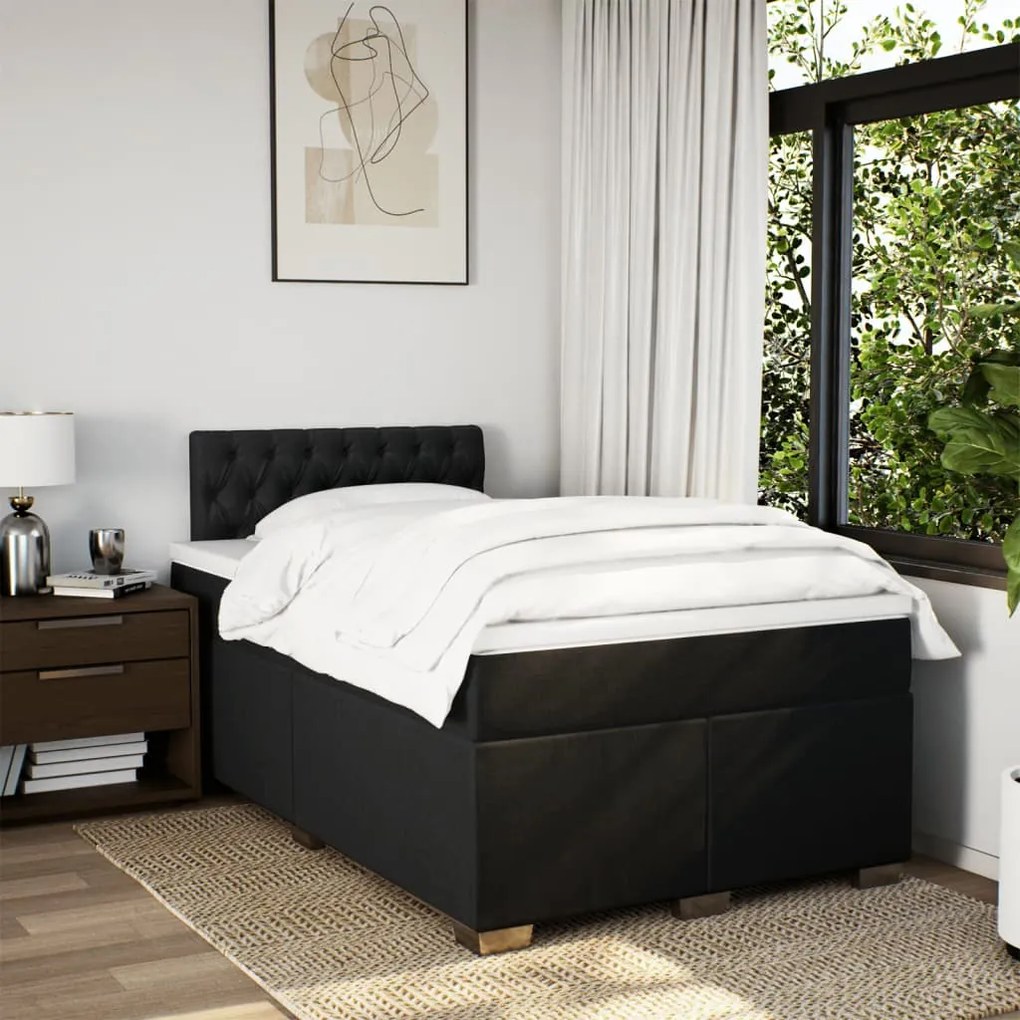 Κρεβάτι Boxspring με Στρώμα Μαύρο 120x190 εκ. Υφασμάτινο 3288136