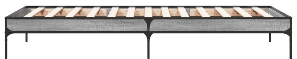 vidaXL Πλαίσιο Κρεβατιού Γκρι Sonoma 75x190 εκ. Επεξ. Ξύλο &amp; Μέταλλο