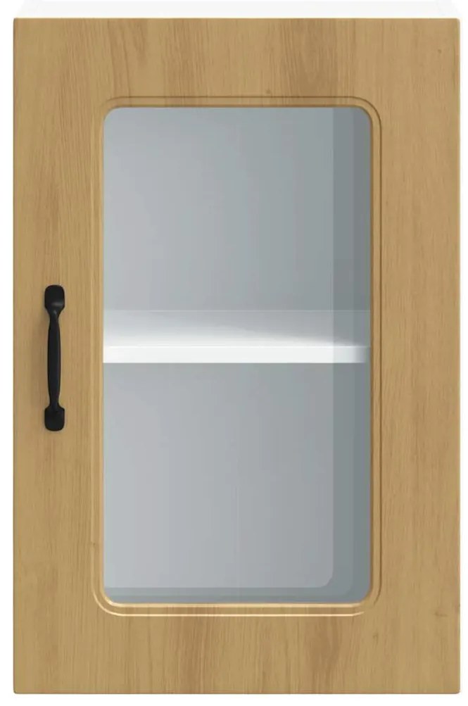 Ντουλάπι κουζίνας με γυάλινη πόρτα "Kalmar" Artisan Oak - Καφέ