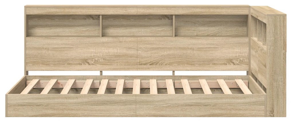 vidaXL Κρεβάτι Βιβλιοθήκης Σοναμά Οξιά 100x200 εκ., Συνθετικό Ξύλο