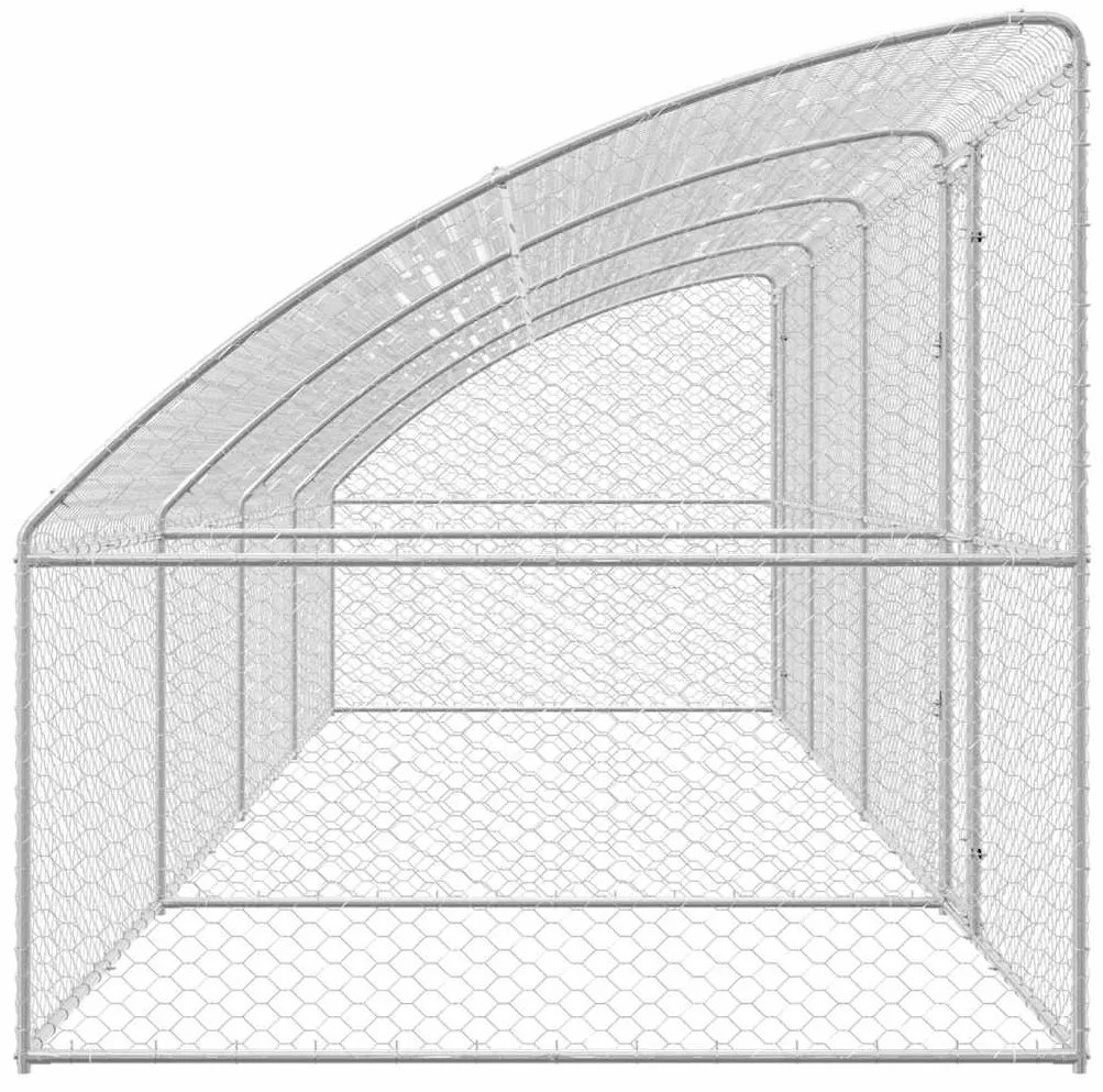 vidaXL Κλουβί Σκύλου με αποθήκευση 4 pcs Ασημί 8 x 2 x 2 m Ατσάλι
