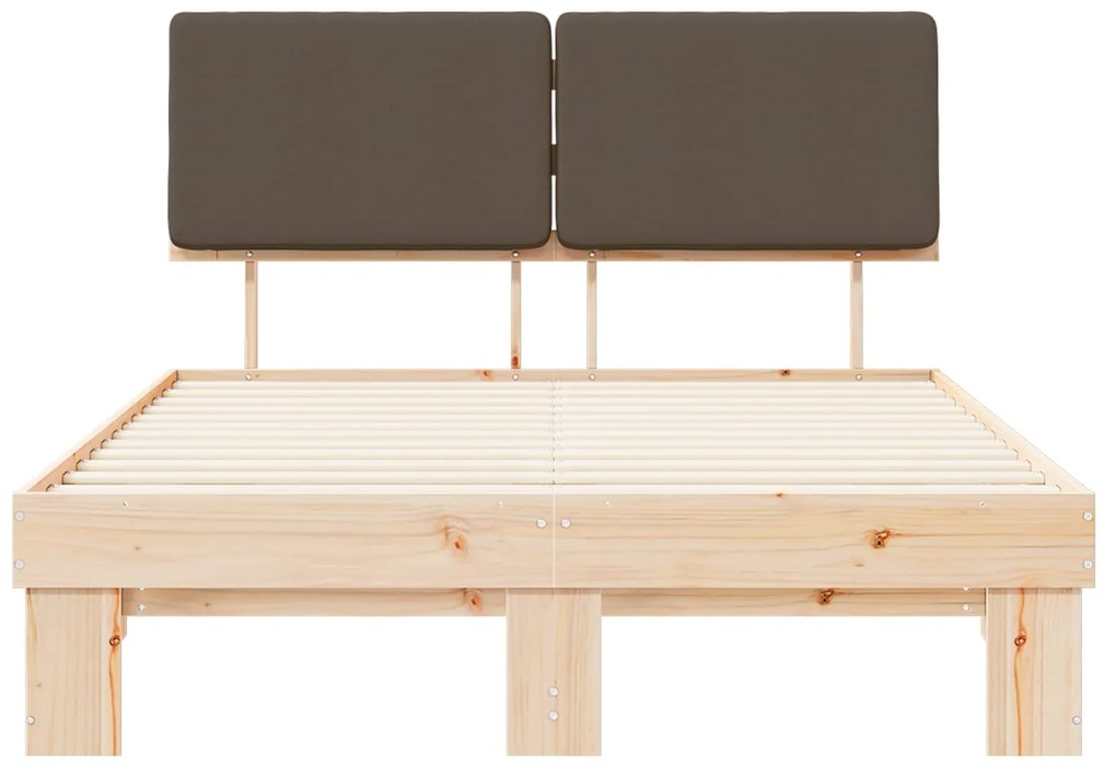 vidaXL Σκελετός Κρεβατιού με Επενδεδυμένο Κεφαλάρι Taupe 160 x 200 cm