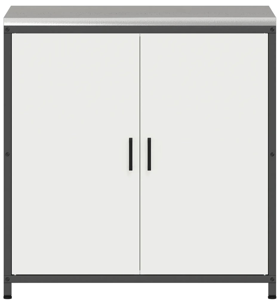 vidaXL Ντουλάπα Αποθήκευσης Κουζίνας Λευκό 60 x 50 x 92 εκ. Ατσάλι