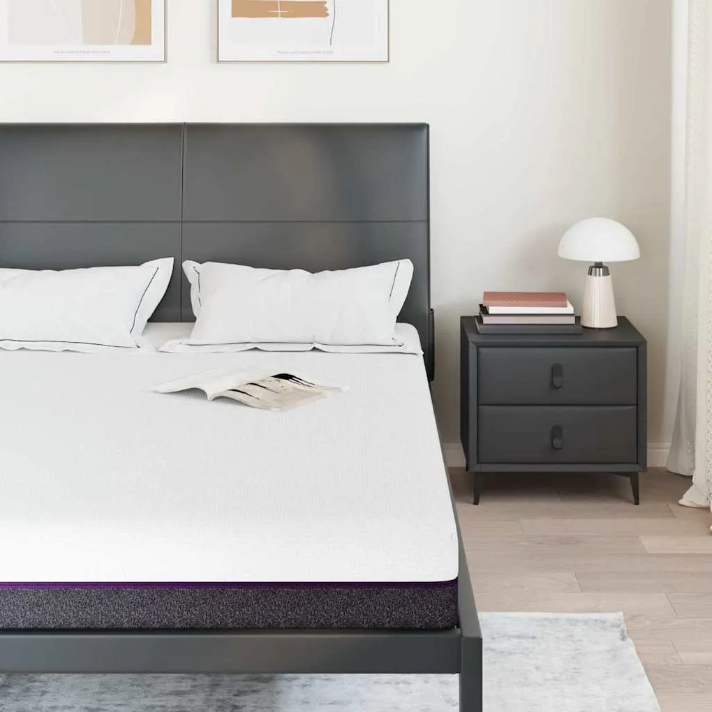 vidaXL Στρώμα Λευκό και Γκρι 140 x 200 cm Pěna