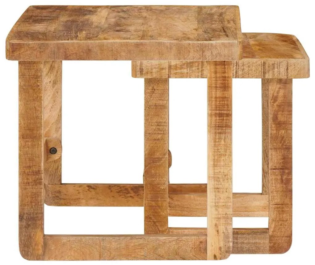 vidaXL Ένθετα τραπέζια 2 pcs Καφέ 46 x 46 x 45 εκ. Στερεό ξύλο μάνγκο