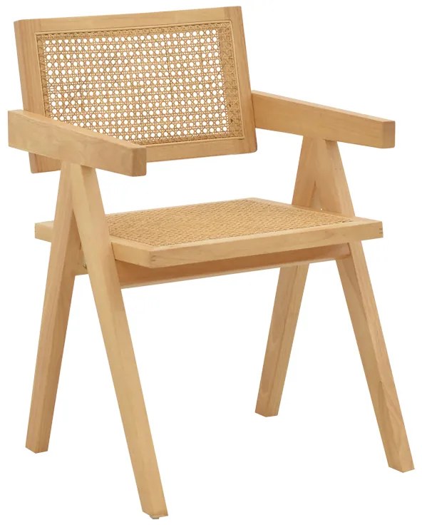 Πολυθρόνα Kalen φυσικό rubberwood 52x59x79εκ Υλικό: RUBBER WOOD - RATTAN 263-000022