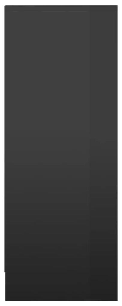 Παπουτσοθήκη Γυαλιστερό Μαύρο 31,5x35x90 εκ. από Μοριοσανίδα - Μαύρο