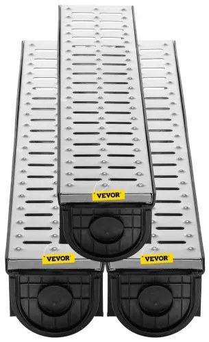 VEVOR Drainage Trench Driveway Channel Drain Kit Metal Grate-5.8