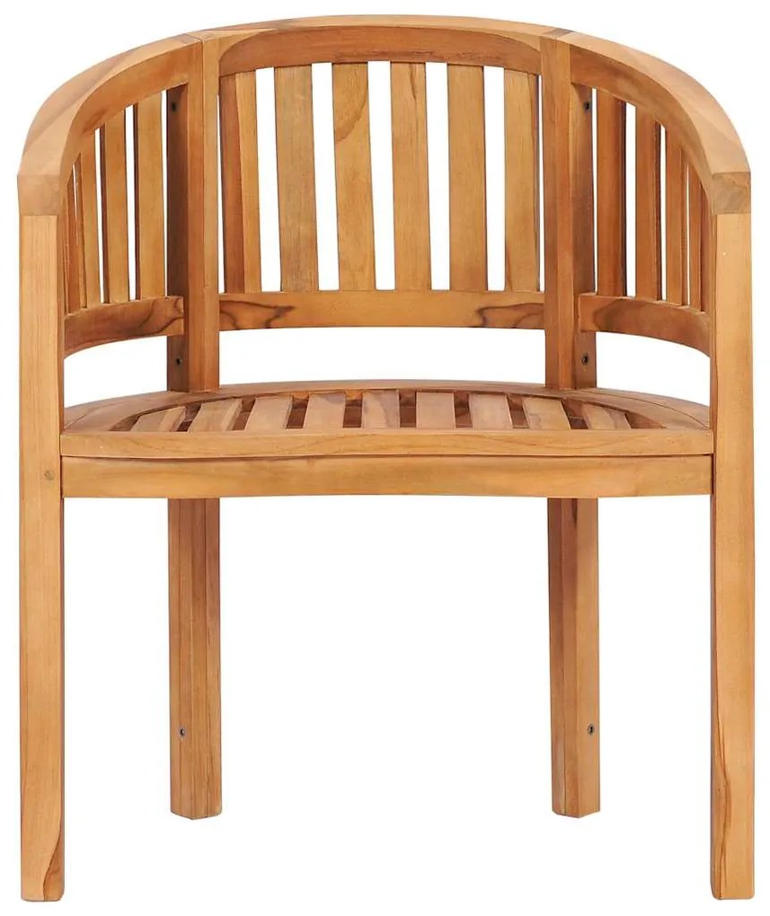 vidaXL Πολυθρόνα με Καμπυλωτή Πλάτη από Μασίφ Ξύλο Teak