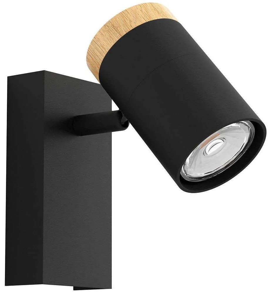 Φωτιστικό Τοίχου - Απλίκα Cartagena 39647 6,5x13cm 1xGu10 4,5W Black-Brown Eglo Steel,Wood