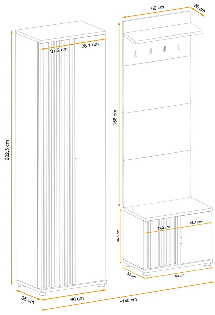 Swap XIX Σύνθεση Καφέ δρυς 280x180x40