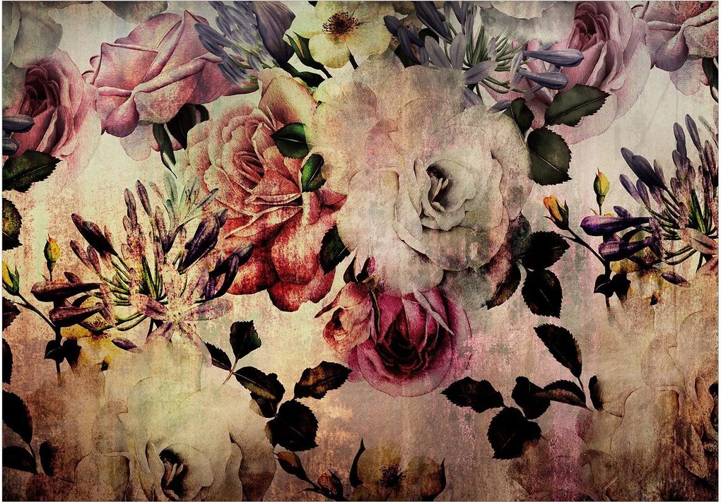 Αυτοκόλλητη φωτοταπετσαρία - Nostalgia Flowers - 441x315