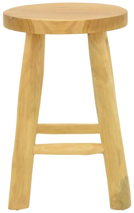 Σκαμπό Sega pakoworld teak ξύλο σε φυσική απόχρωση Φ30x45εκ