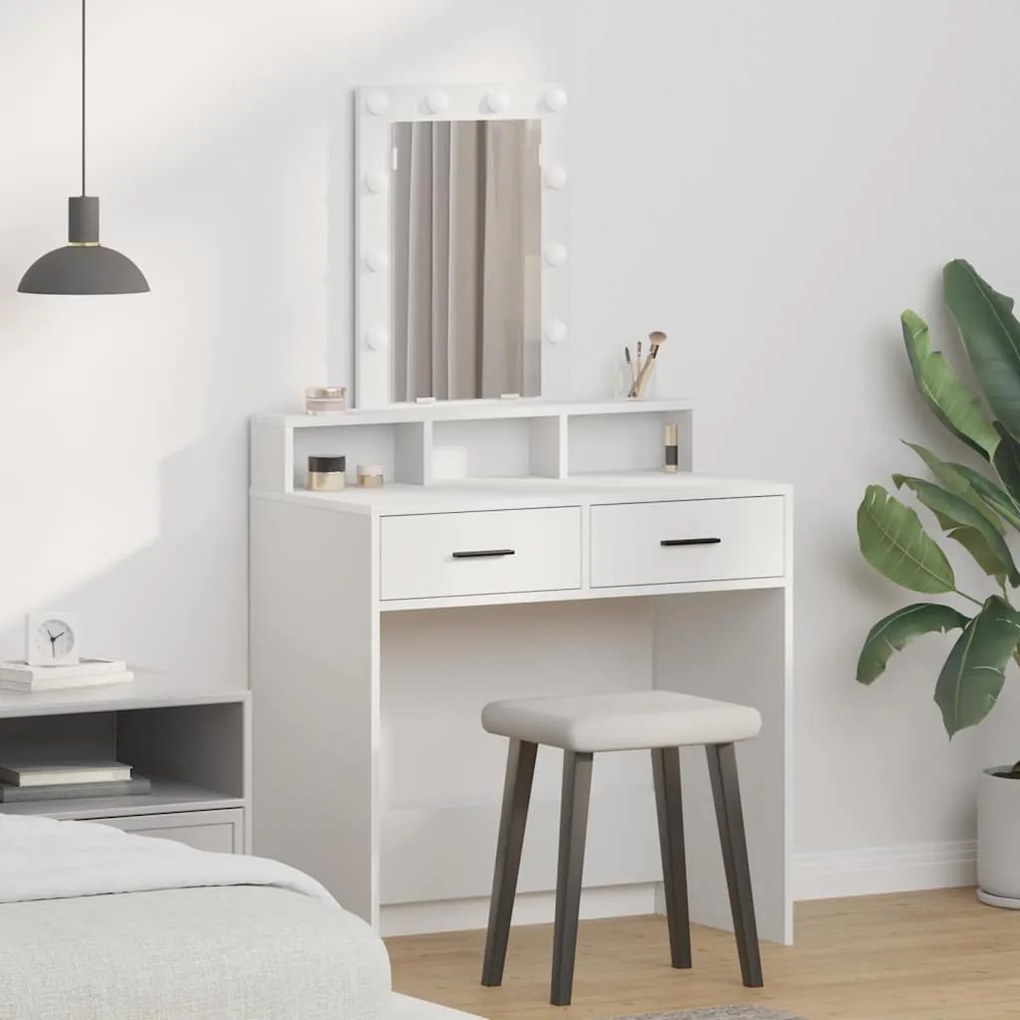 vidaXL Τραπέζι περιποίησης Λευκό 79 x 41 x 140 εκ. Επεξεργασμένο ξύλο