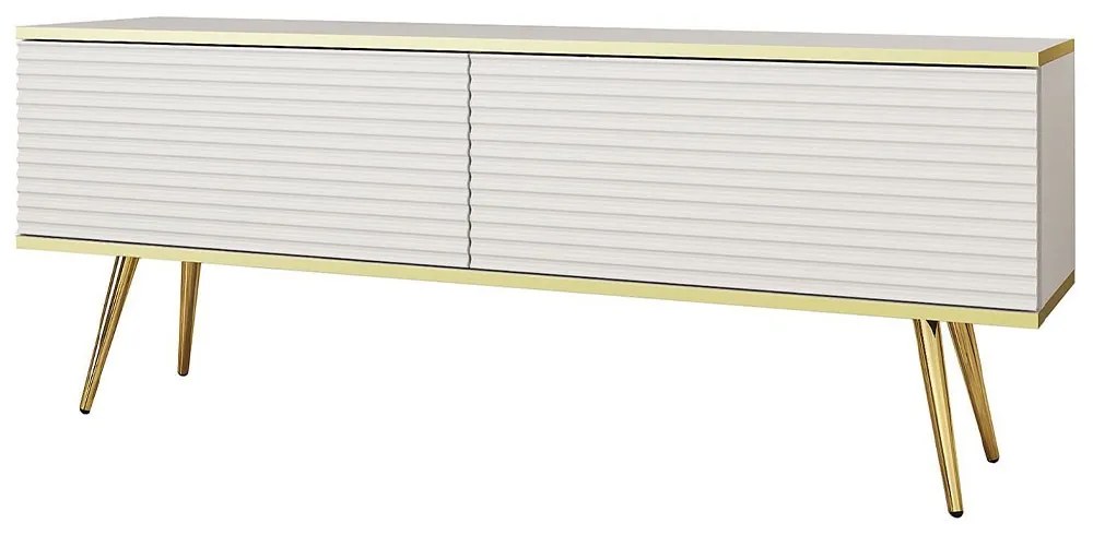 Έπιπλο Τηλεόρασης Oro P_ORO_STVb_MDF_GL 135x32x53cm White-Gold