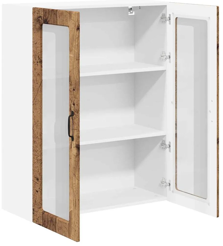 vidaXL Κρεμαστό ντουλάπι κουζίνας Παλιό ξύλο 80 x 31 x 100 εκ.