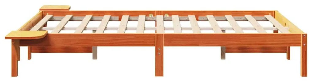vidaXL Πλαίσιο κρεβατιού με κομοδίνα Καφέ 120 x 200 cm Καφέ κεριού