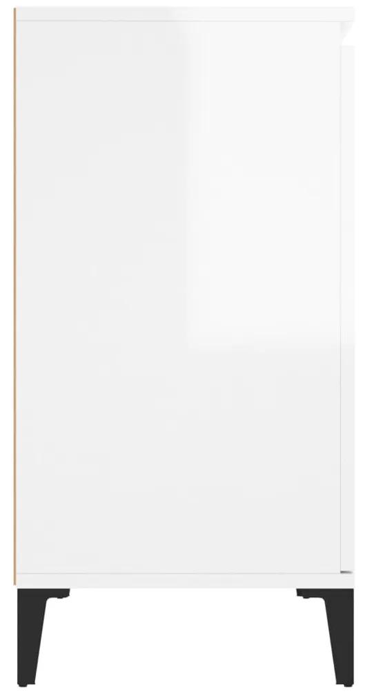 vidaXL Μπουφές Γυαλιστερό Λευκό 104 x 35 x 70 εκ. από Μοριοσανίδα