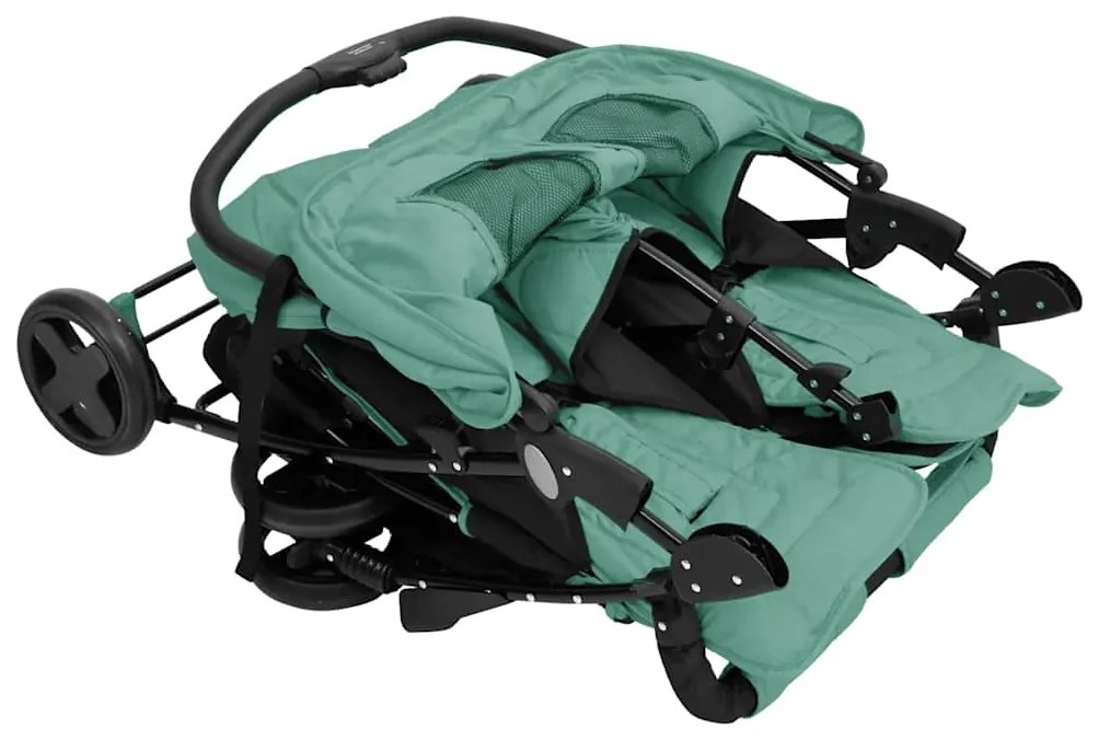 vidaXL Καρότσι Διδύμων Πράσινο Ατσάλινο