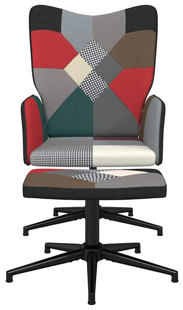 vidaXL Πολυθρόνα Relax Σχέδιο Patchwork Υφασμάτινη με Σκαμπό