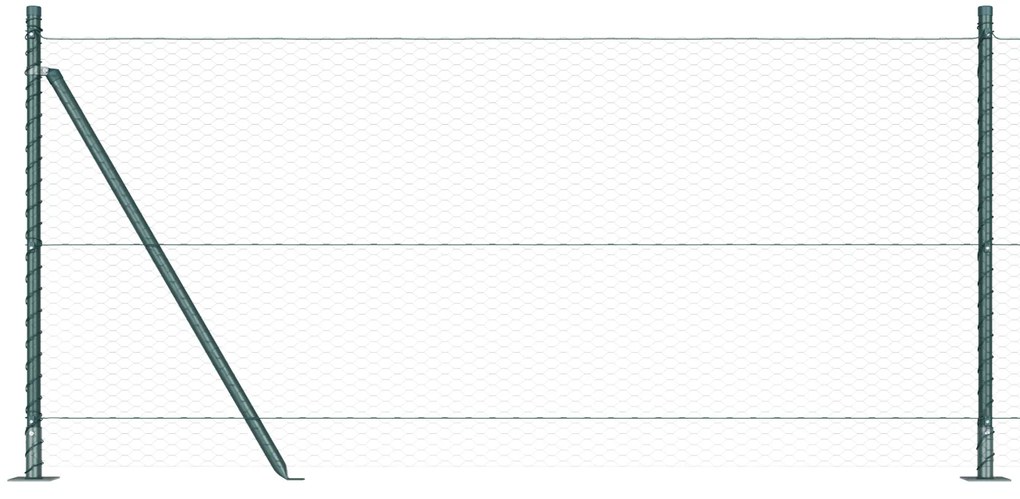 vidaXL Hexagon Fence Πράσινος 1x50 μ Χάλυβας