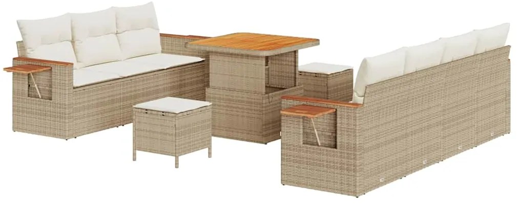 vidaXL Σετ Καναπέ Κήπου 10 pcs μπεζ και κρεμ 80 x 80 x 71 cm