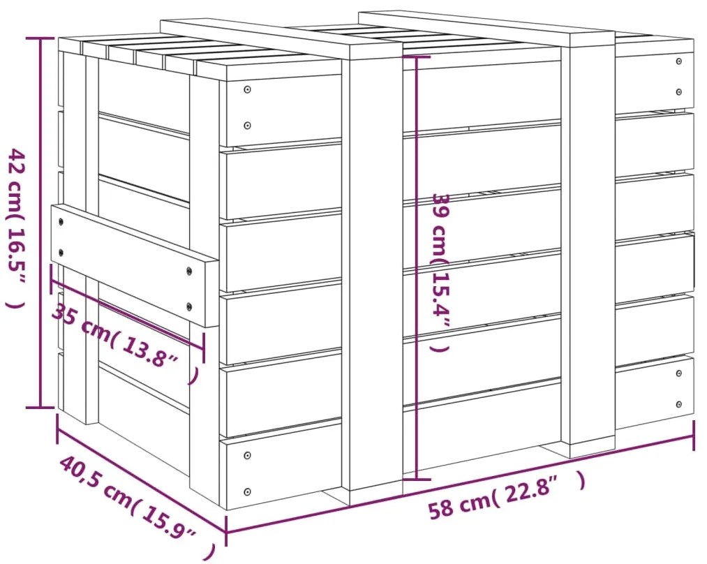 ΚΟΥΤΙ ΑΠΟΘΗΚΕΥΣΗΣ 58 X 40,5 X 42 ΕΚ. ΑΠΟ ΜΑΣΙΦ ΞΥΛΟ ΠΕΥΚΟΥ 824993