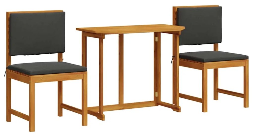 vidaXL Σετ Μπιστρό Κήπου 3 pcs Καφέ Μασίφ ξύλο ακακίας