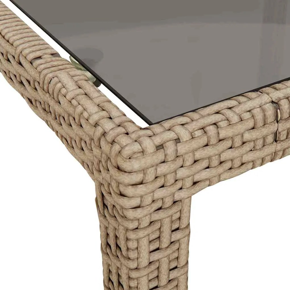 vidaXL Τραπέζι Κήπου για Φαγητό Μπεζ 250 x 100 x 75 cm Πολυ ράταν
