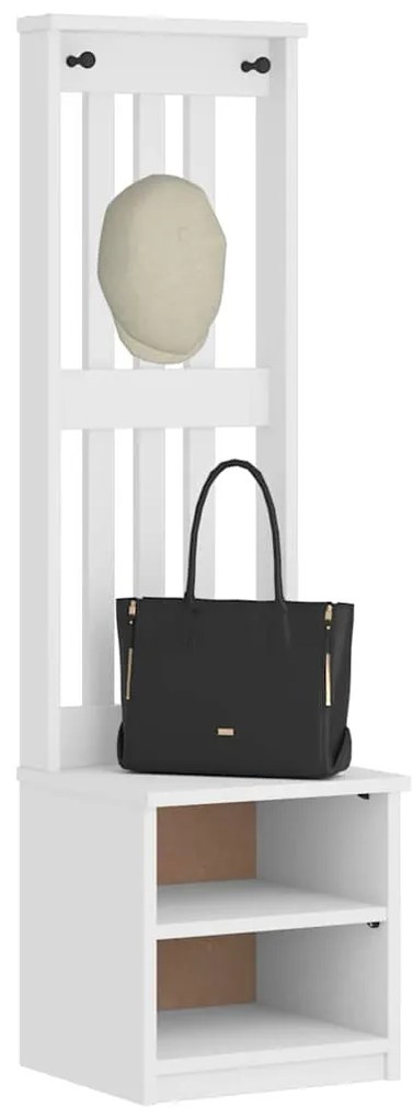 vidaXL Δέντρο χωλ SANDNES Λευκό 45x40x159,5 εκ. Πεύκο μασίφ ξύλο