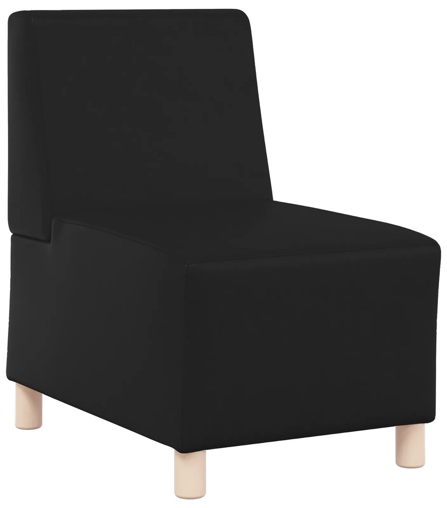 vidaXL Καναπέδες 3 pcs Μαύρο 55 x 74 x 82 εκ. Τεχνητό δέρμα