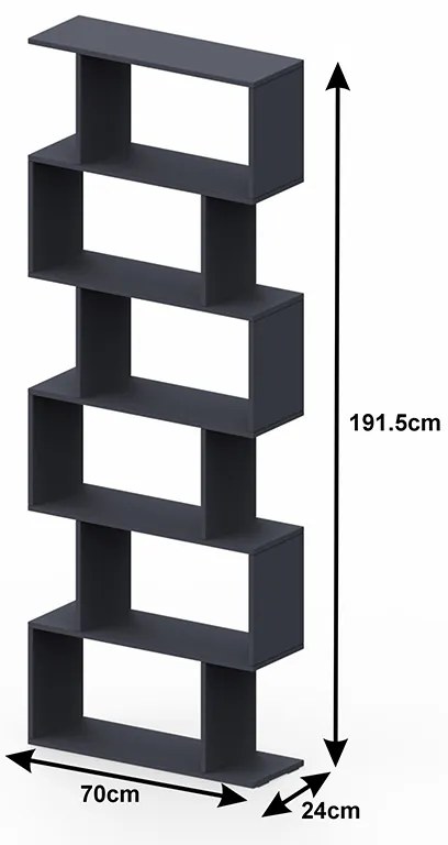 Βιβλιοθήκη Sezen pakoworld σε λευκή απόχρωση 70x24x191.5εκ (1 τεμάχια)