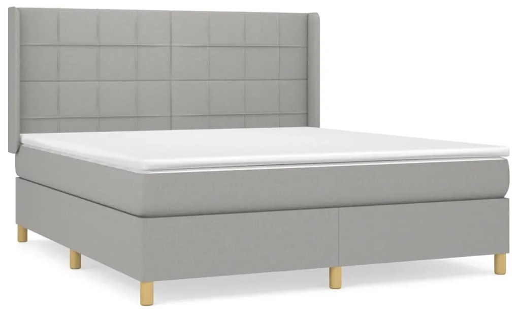 vidaXL Κρεβάτι Boxspring με Στρώμα Αν. Πράσινο 160x200εκ Υφασμάτινο