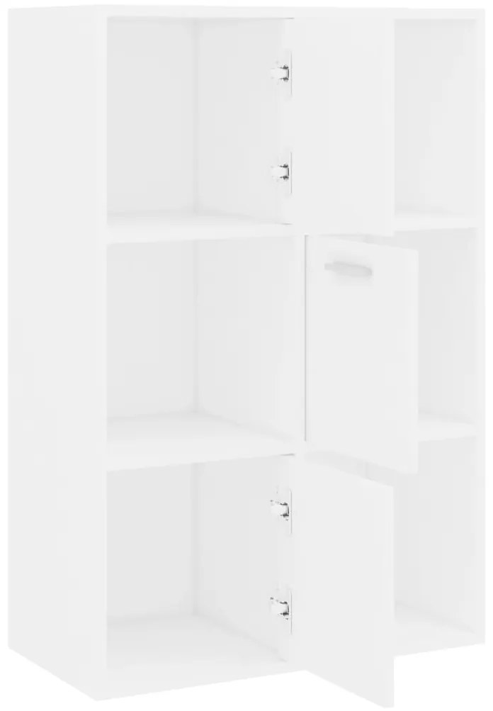 vidaXL Ραφιέρα με Ντουλάπια Λευκή 60 x 29,5 x 90 εκ. από Επεξ. Ξύλο