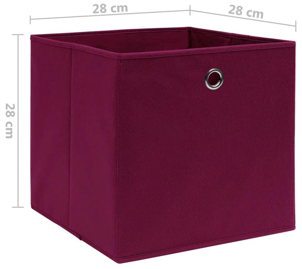 Κουτιά Αποθήκευσης 10τεμ Σκ Κόκκινα 28x28x28εκ Ύφασμα Non-woven - Κόκκινο
