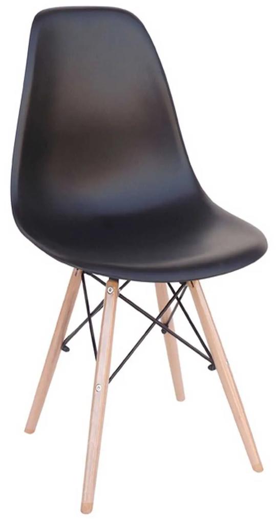 Καρέκλα Loft Black 10-0113 46X55X81cm Πολυπροπυλένιο,Ξύλο,Μέταλλο
