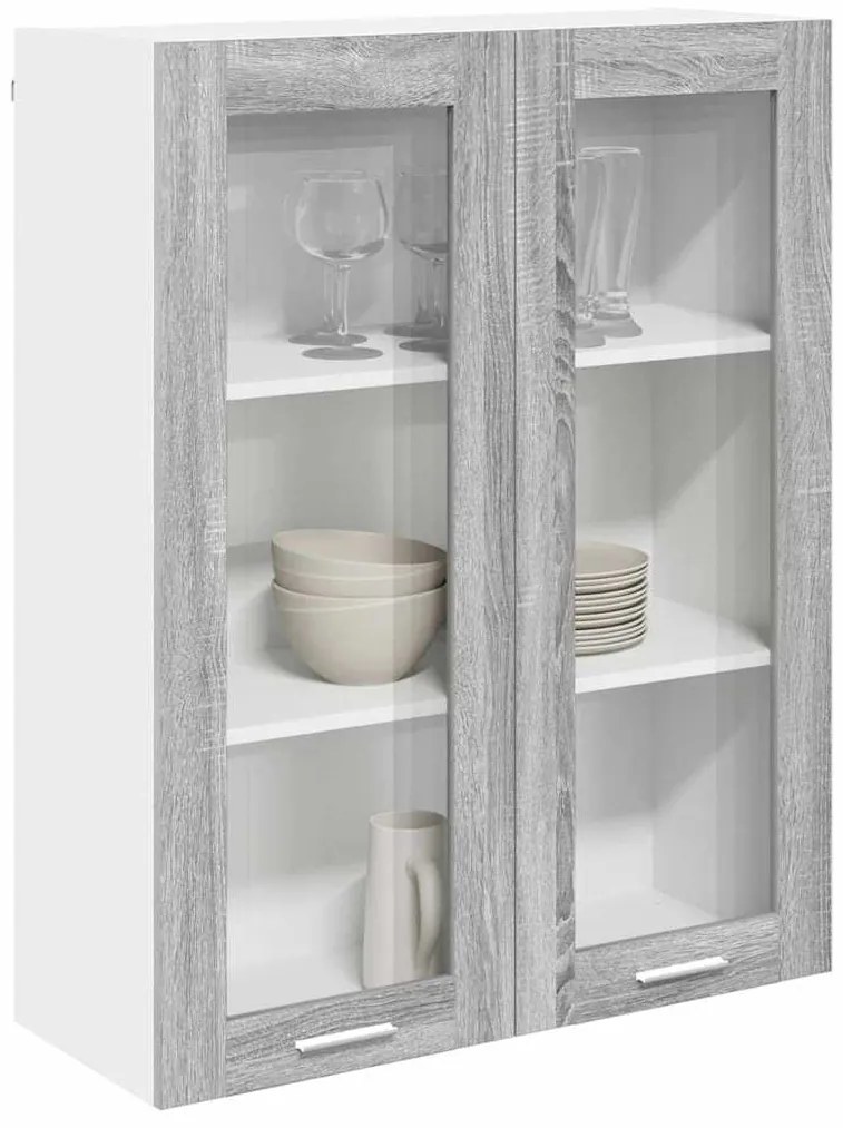 vidaXL Κρεμαστό ντουλάπι με αποθήκευση Γκρίζο Σονομα 80 x 31 x 100 εκ.