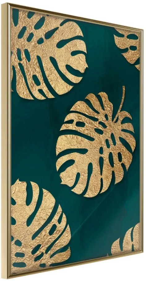 Αφίσα - Gilded Monstera Leaves - 30x45 - Χρυσό - Χωρίς πασπαρτού