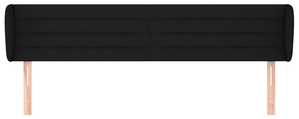 Κεφαλάρι με Πτερύγια Μαύρο 163x23x78/88 εκ. Υφασμάτινο 3117292