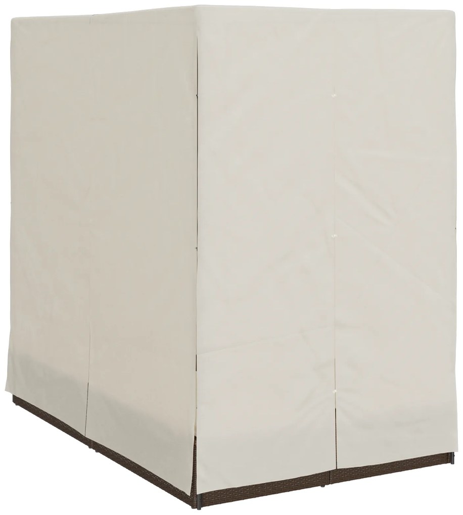 vidaXL Διπλή ξαπλώστρα με οροφή Καφέ 205 x 129 x 200 εκ PE ρατάν