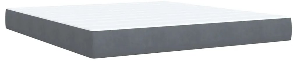 vidaXL Κρεβάτι Boxspring με Στρώμα Σκούρο Γκρι 180x200 εκ. Βελούδινο