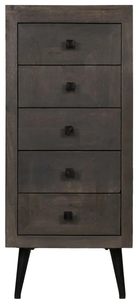 Συρταριέρα 40 x 40 x 91 εκ. από Μασίφ Ξύλο Μάνγκο - Γκρι