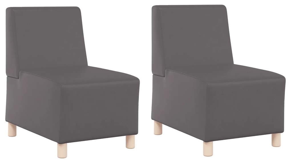 vidaXL Καναπέδες 2 pcs Γκρι 55 x 74 x 82 εκ. Τεχνητό δέρμα