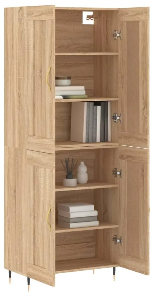 vidaXL Ντουλάπι Sonoma δρυς 69,5 x 34 x 180 εκ. από Επεξεργασμένο Ξύλο