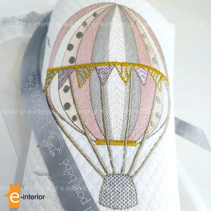 Κουβέρτα πικέ Λίκνου Hot Air Balloon - Pink 108108005